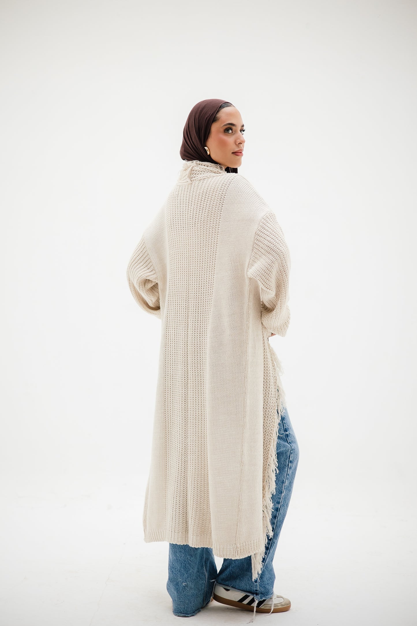 Free Spirit Fringe Cardigan in Offwhite    (  Pre order  )