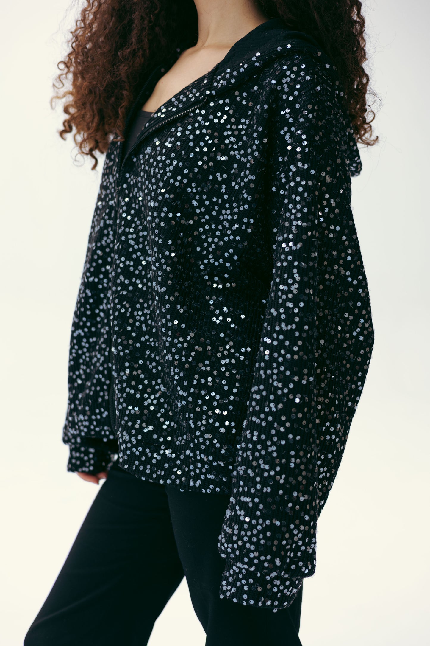 Sequin Statement Jacket in black