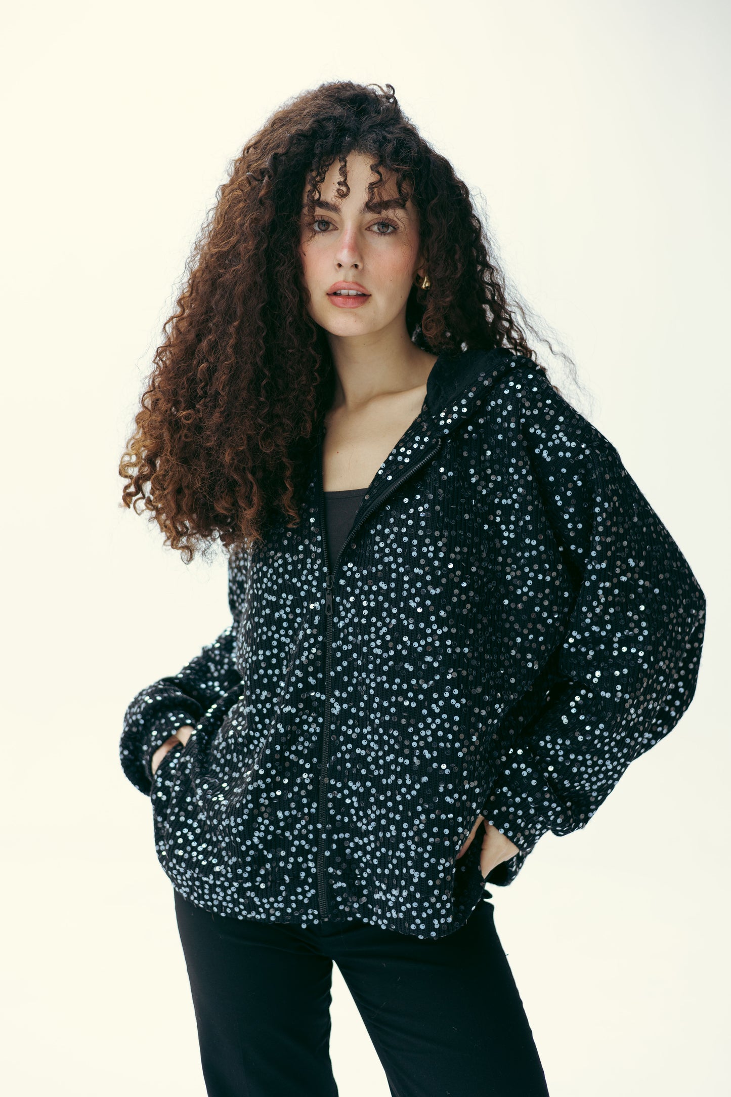 Sequin Statement Jacket in black