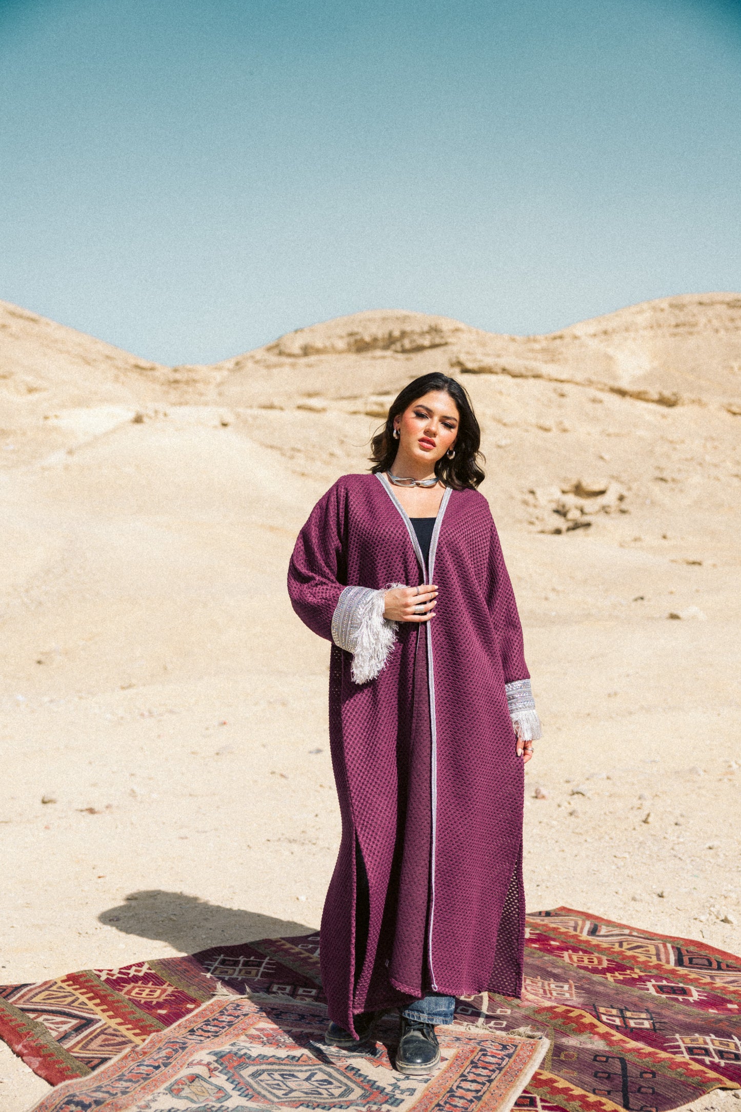 Honey Comb Kaftan in Purple