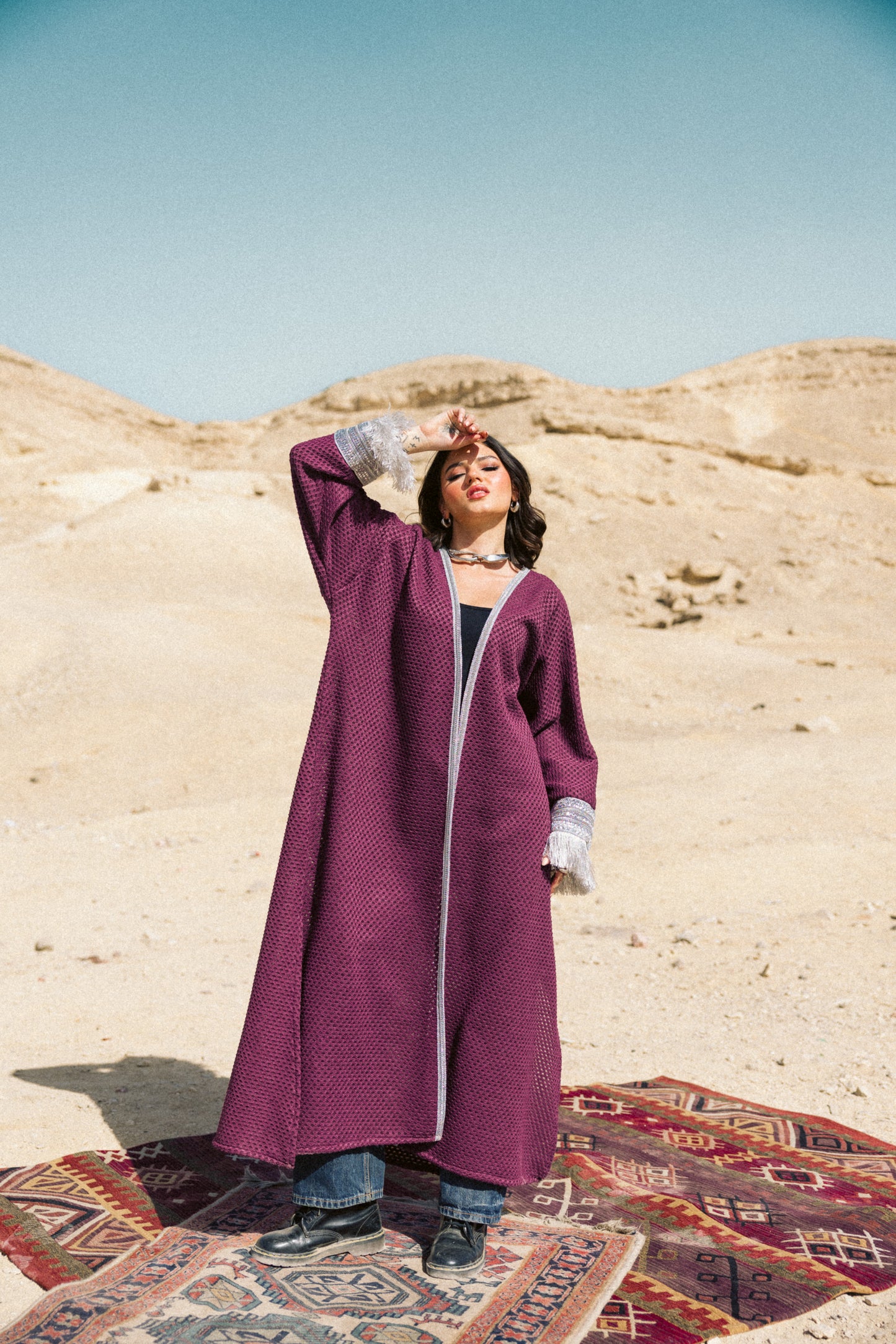 Honey Comb Kaftan in Purple