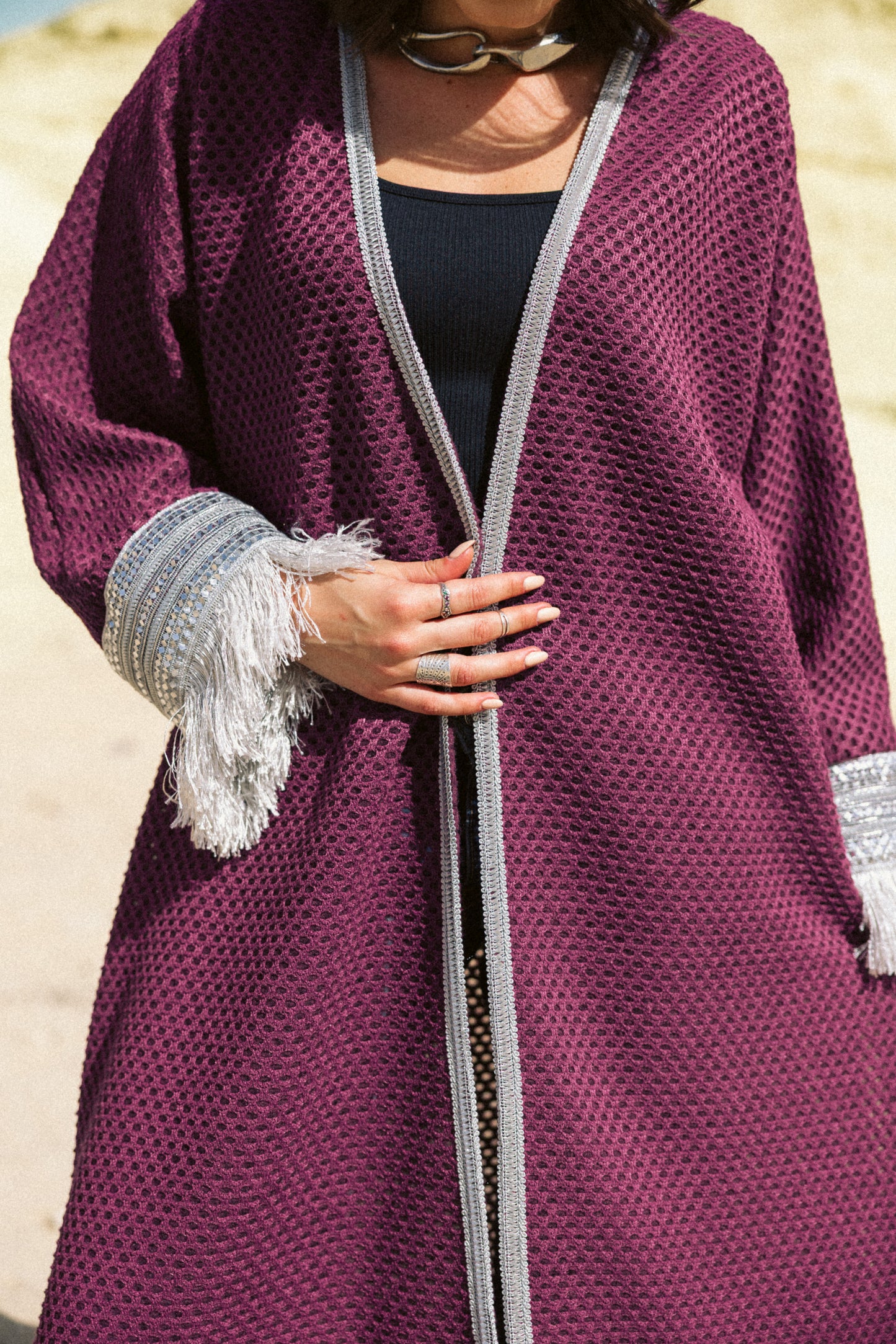 Honey Comb Kaftan in Purple