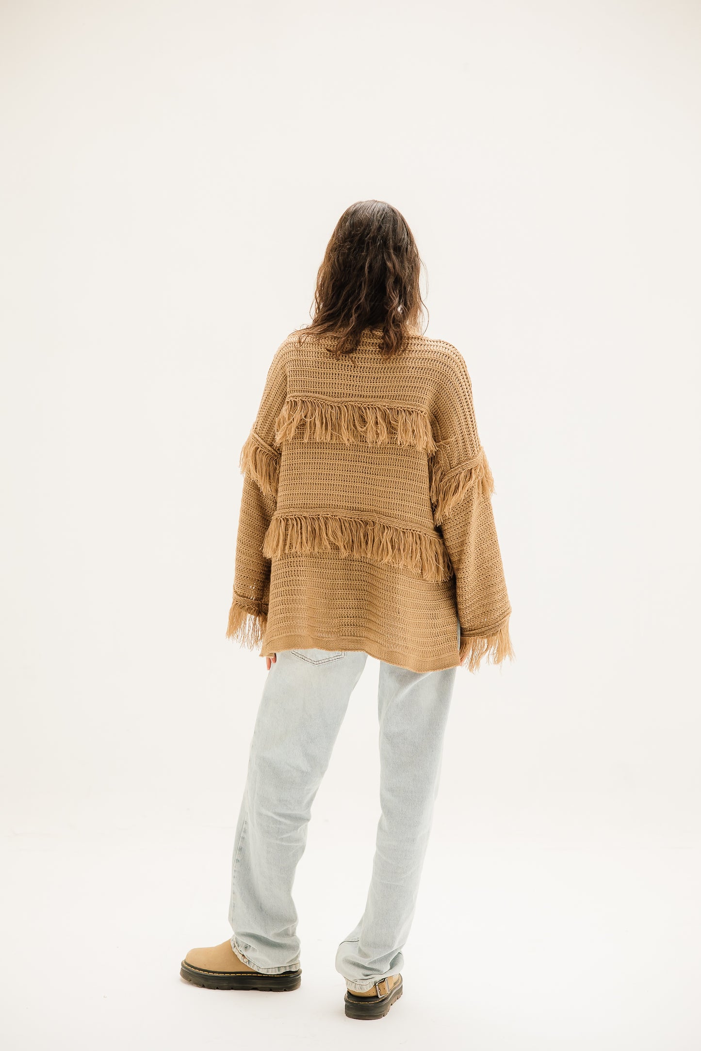 Layered Fringe Knit in Mocha