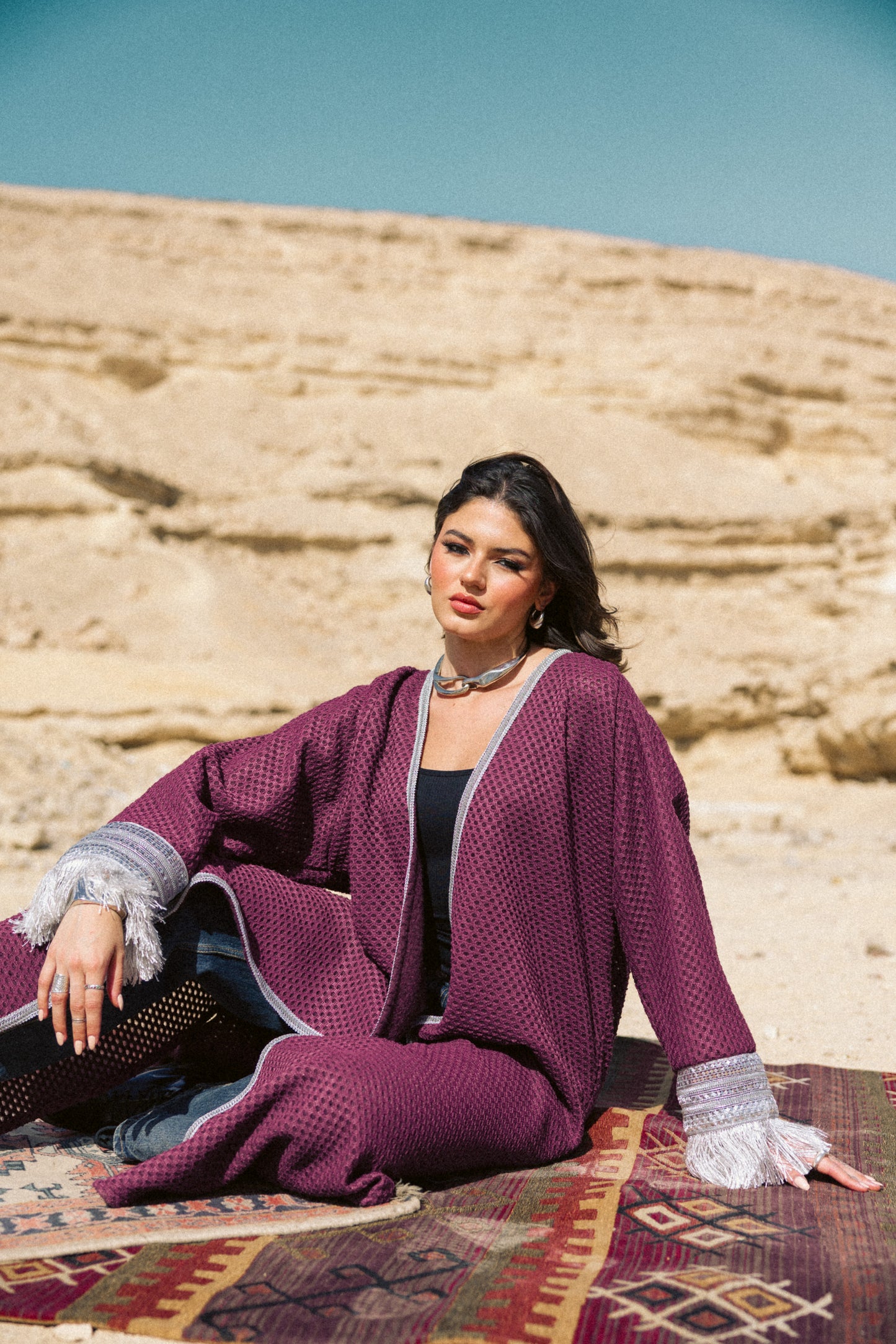Honey Comb Kaftan in Purple