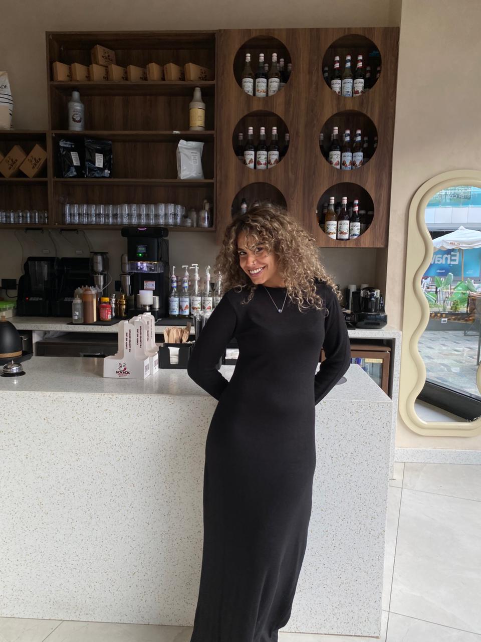 long sleeves basicDress in Black