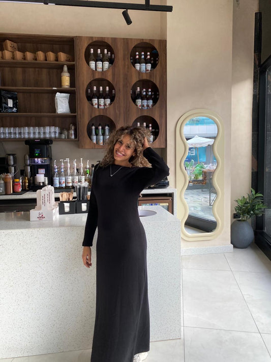 long sleeves basicDress in Black