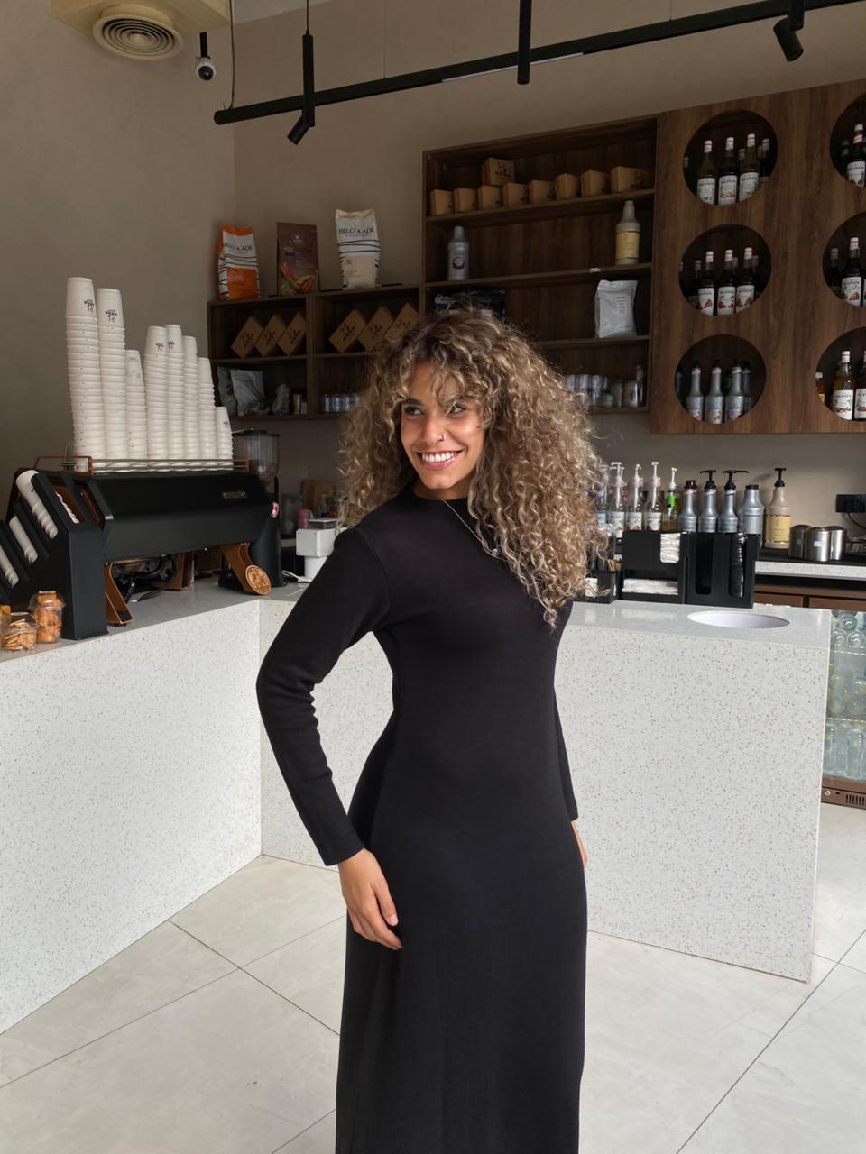 long sleeves basicDress in Black