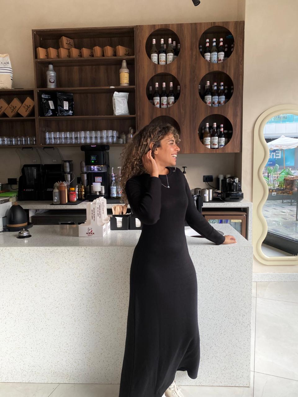 long sleeves basicDress in Black