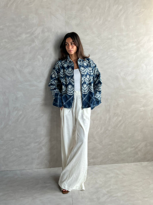 Embroidered denim jacket