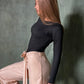 Long-sleeves tank top in BLACK