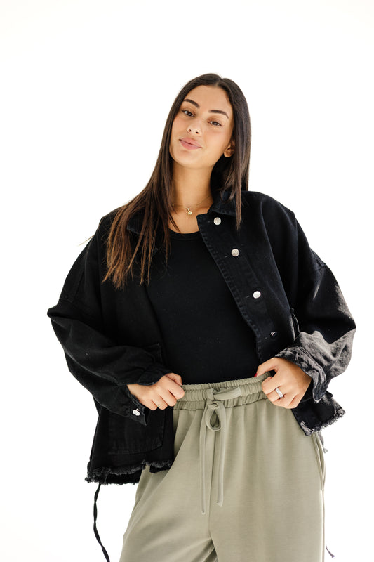 Black denim jacket