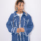 Frinjy girl denim jacket in BLUE
