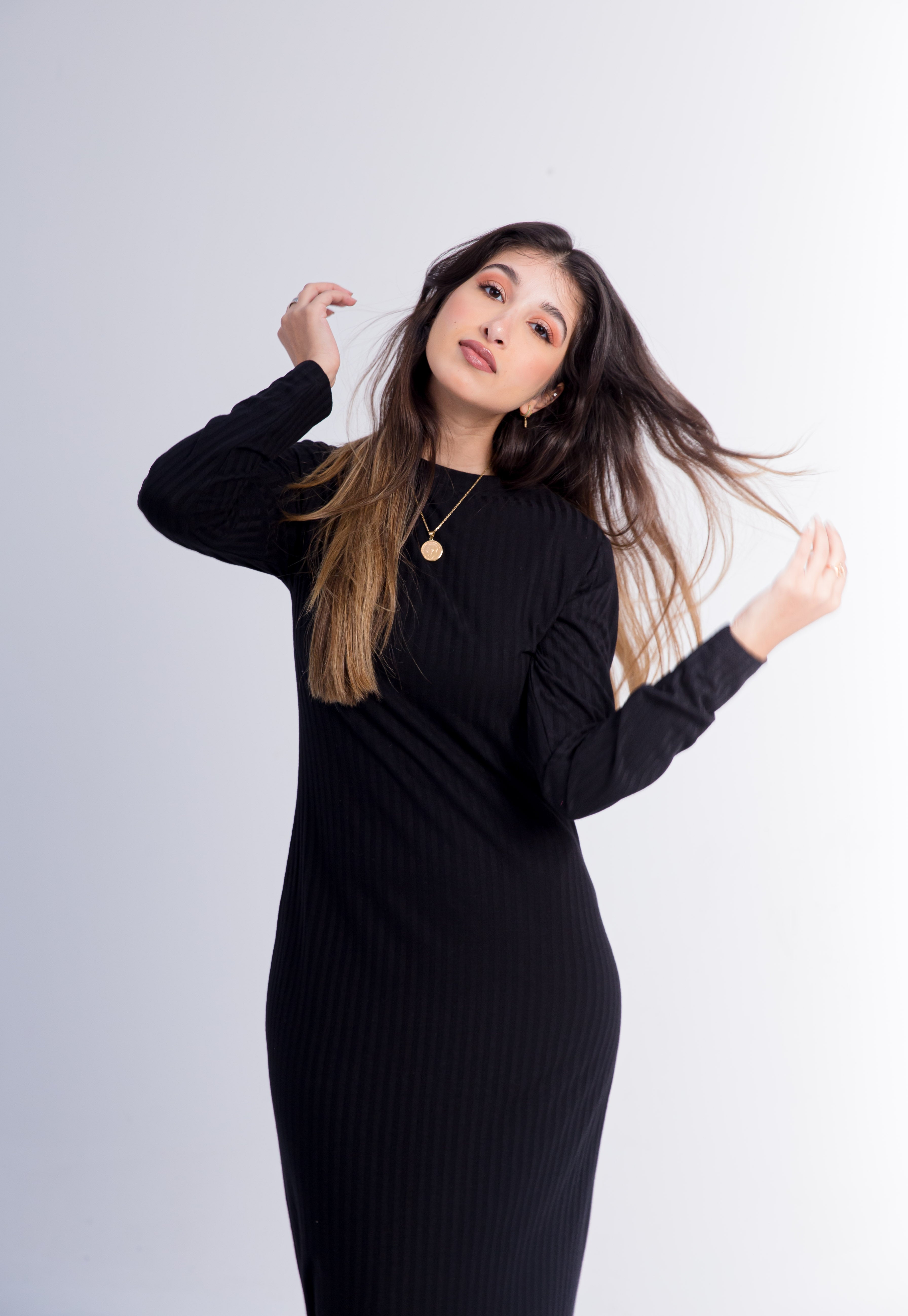 Basic long black store dress