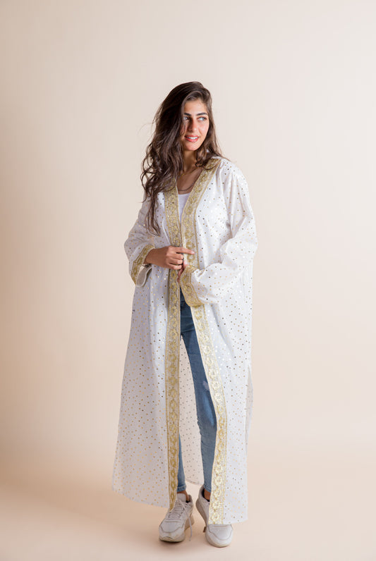 Hearts of gold kaftan in white