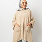 Wool poncho in BEIGE