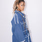 Frinjy girl denim jacket in BLUE
